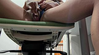 Caught masturbating in office, gets epic ass lick from friend