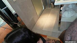 French goth returns for rough big ass fuck