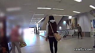 Luscious Czech Chick Sucked and Fucked in Mall POV