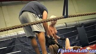 Euro redhead dyke lures opponent into steamy wrestling seduction