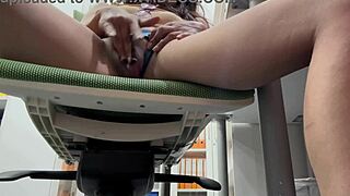 Caught masturbating in office, gets epic ass lick from friend