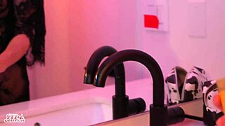 Big booby redhead can't resist oily fuckfest with footjob, handjob, and riding on Halloween