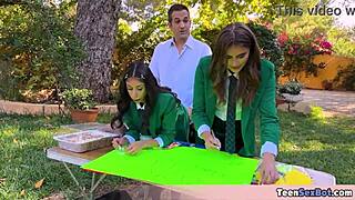 Cute Teens in Uniforms Offer Free Fun at University