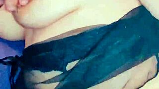 beautiful mature woman in lingerie poses submissively with inner fire