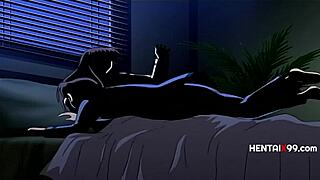 shy anime girl in taboo circle jerk masturbation