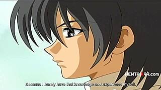 shy anime girl in taboo circle jerk masturbation