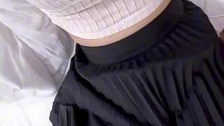 Office girl’s wet pink slit gets wild in amateur massage.