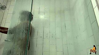 assjob in the shower with my ebony partner, kissing and worshiping her black ass under the water