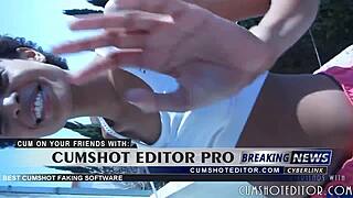 amateur ebony babe drains cock and swallows cum outdoors 😈