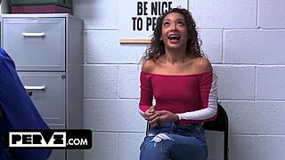 The Doll She Stole Helped Her Suck the Security Guard’s Big Cock in Shop