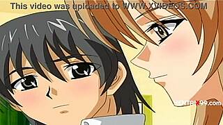 shy anime girl in taboo circle jerk masturbation