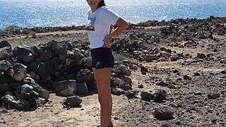 Hey babe, wanna give a risky blowjob on this camping trip?