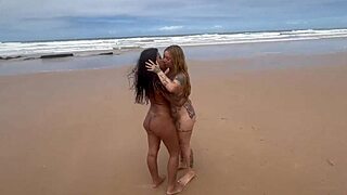 beautiful teen friends enjoy anal sex on the beach while admiring nature