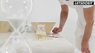 Young Blonde Lika Star in Steamy Fantasy Fuck with Big Dick Masseur