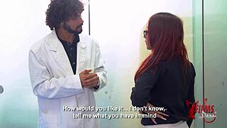 Peliroja rides her plastic surgeon's huge cock passionately.