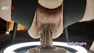 BBW MistyThyghs Enjoys Creamy Cunt Massage on Sex Chair