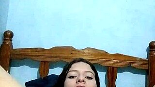 would you dare to help this latina babe masturbate her natural tits and pussy solo?