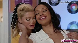 Waitress Serene Siren Kisses Customer Alexis Tae While Dancing