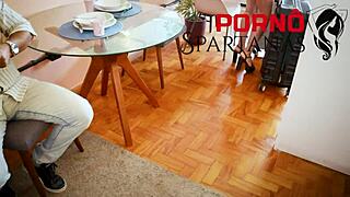 pretty latina rides cowgirl on muscular guy with big clit exposed in assfucking session