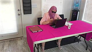 Big booty milf secretary in short dress gets fingered by black boss