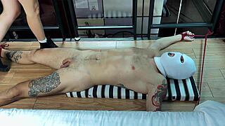 i walk over his naked body in boots with moaning ass fetish