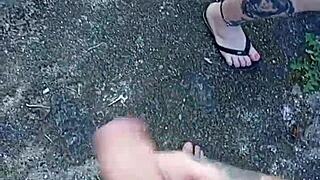 leite e boquete no quintal com blonde gostosa