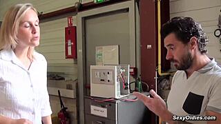 i saw tall milf melany paris gettin fucked in the warehouse by michael cheritto, her big tits bouncin