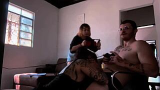 Making a video of a hot anal scene in a car while playing a video game