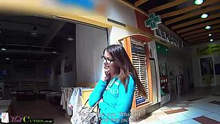 mallcuties shy teen girl gets naughty in public shop. this cute czech young babe explores outdoor fun.