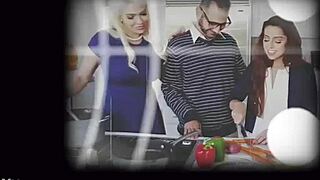 Curvy Asian Foster Learns Manners with Hard Bedroom Riding and Blowjob