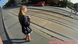 Real teen gets fucked outdoors in sneaky spycam POV action.