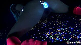 samantha saint enjoys a quiet solo moment with her big tits and blonde hair