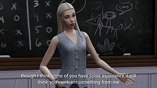 I felt so shy banging my hot teacher in class - Sims 4 3D