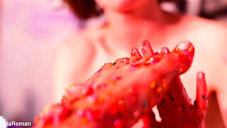 Making Her Feet Totally Messy With Food And Fetish Play