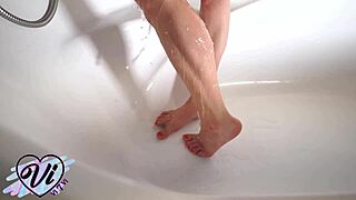 Teen, are you masturbating your pussy in the bathroom under that running water?