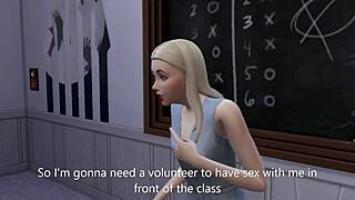 I felt so shy banging my hot teacher in class - Sims 4 3D