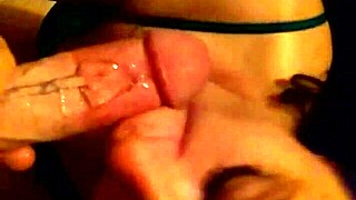 Horny slut loves c on cock