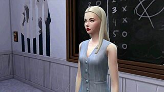 I felt so shy banging my hot teacher in class - Sims 4 3D