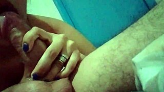 Milf gives a good blowjob here.