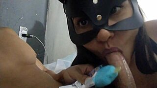 Lunaferrari's stepson records her sucking popsicle before filling her mouth with cum.