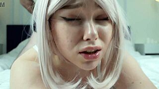 I fucked this juicy blonde college slut in all her slits, rough and bent over