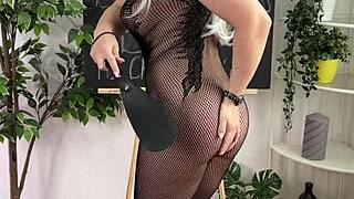 Intense BDSM Session with Sexy Amateur in See-Through Lingerie and Glasses