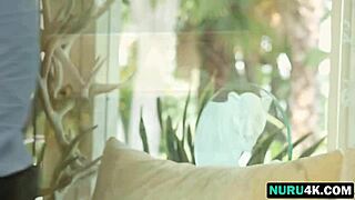 Masseuse Harley Jade Provides Nuru Massage In Bathroom