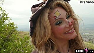 farm owner overwhelmed in threesome with two sexy shemales banging hard