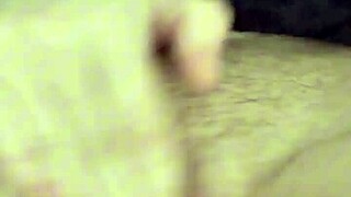 Flashing my pussy at the window and stretching my pussy with a fat dildo