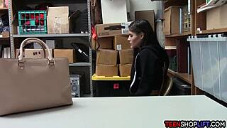 Skinny teen latina shoplifter fucked hard by security santa