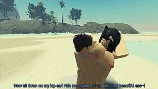 Fucking my roblox catgirl at the beach