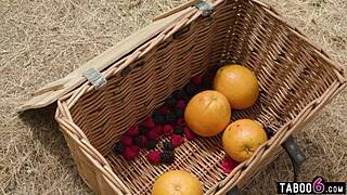 farm owner overwhelmed in threesome with two sexy shemales banging hard