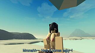 Fucking my roblox catgirl at the beach