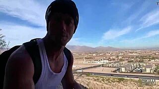 Outdoor public blowjob in a cave, caught with big cock sex and cumshot 💦